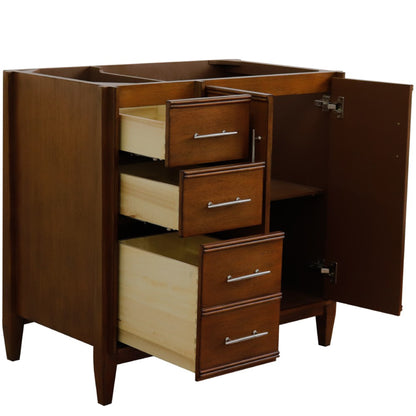 36" Single sink vanity in Walnut finish Right door Cabinet only