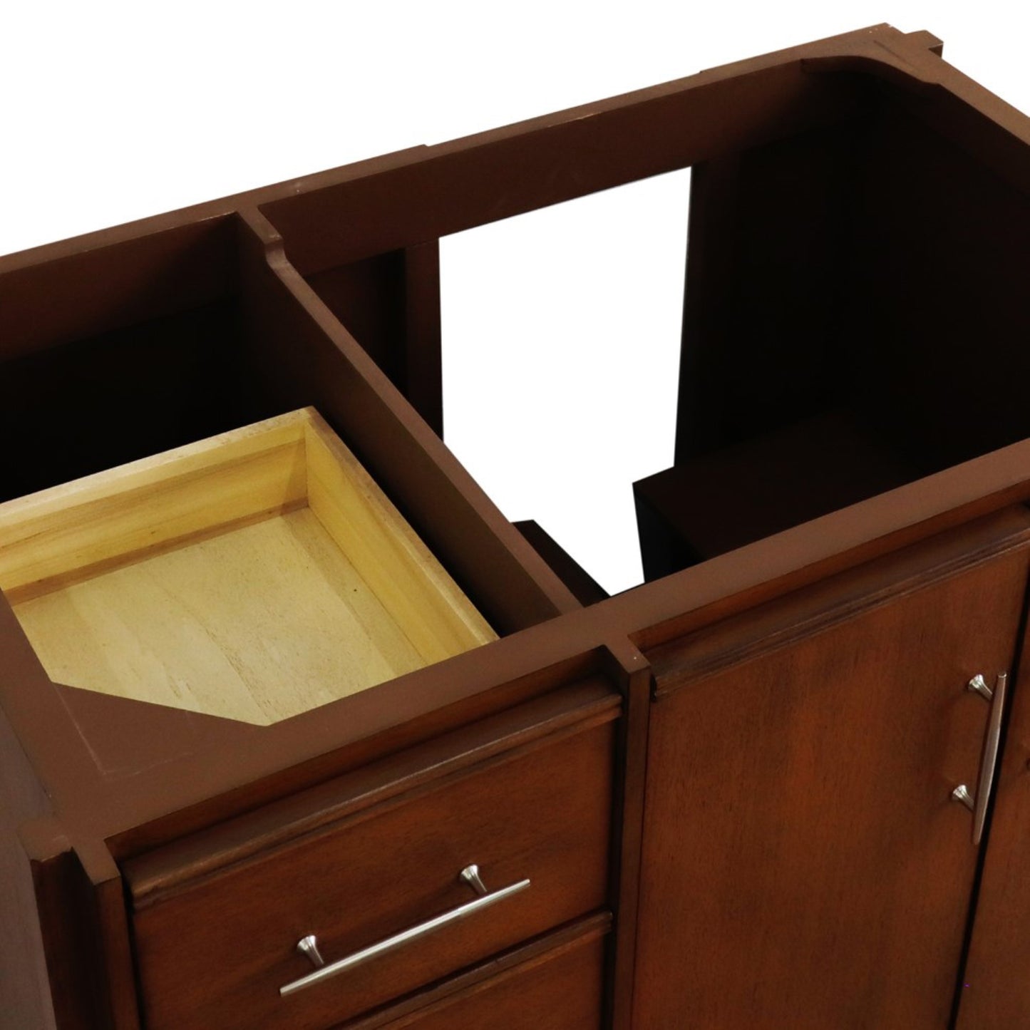 36" Single sink vanity in Walnut finish Right door Cabinet only