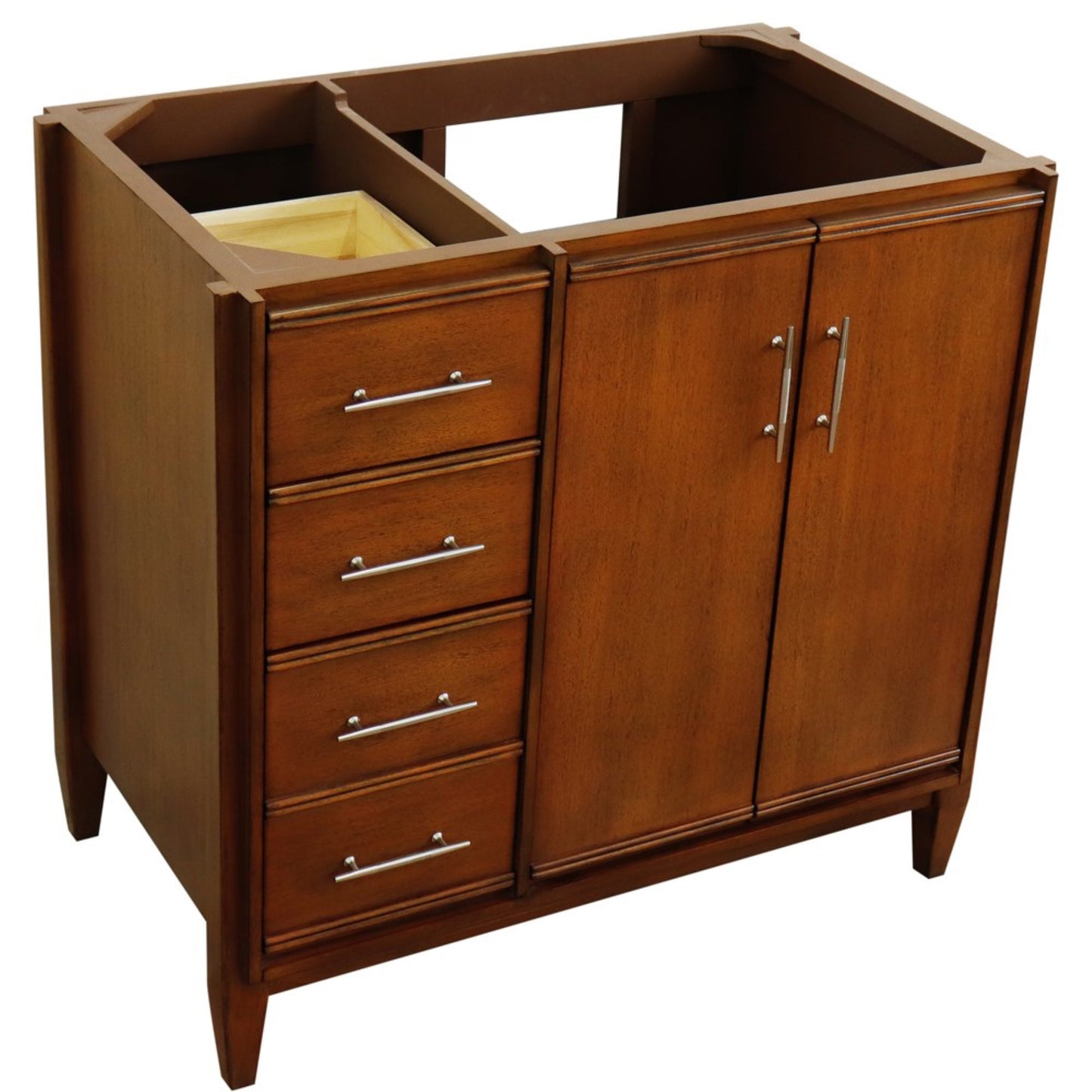 36" Single sink vanity in Walnut finish Right door Cabinet only