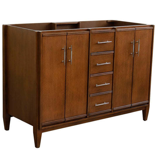 48" Double sink vanity in Walnut finish cabinet only