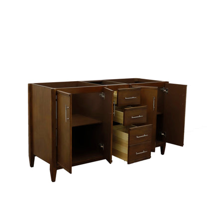 60" Double vanity in Walnut finish cabinet only