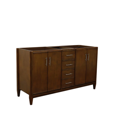 60" Double vanity in Walnut finish cabinet only