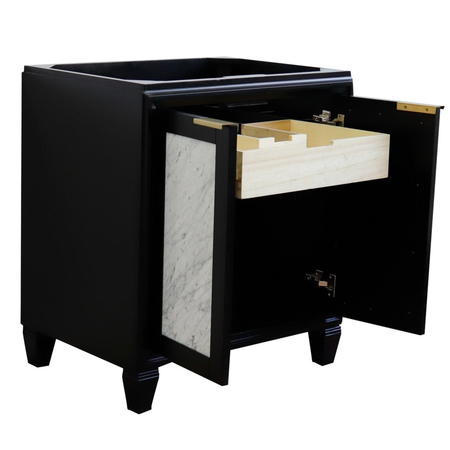 30" Single sink vanity in Black finish cabinet only
