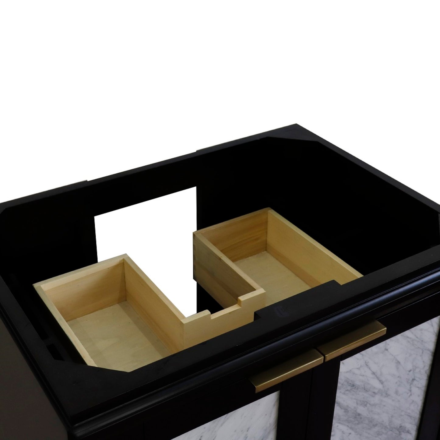 30" Single sink vanity in Black finish cabinet only