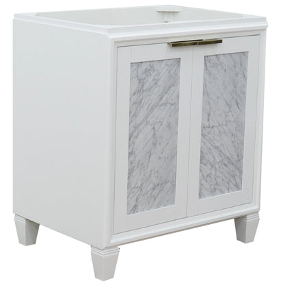 30" Single sink vanity in White finish cabinet only