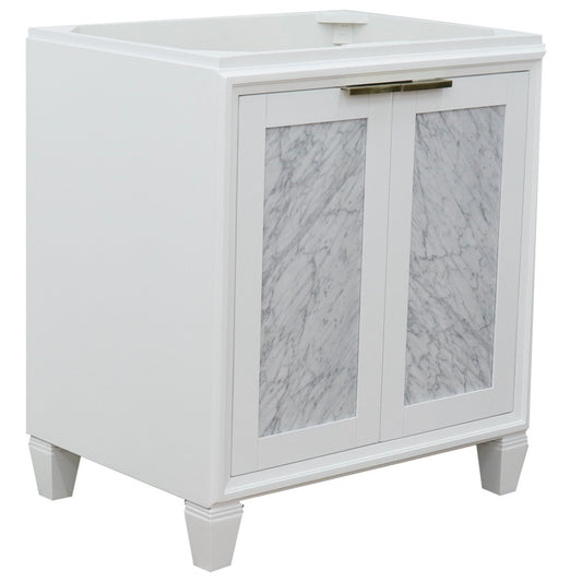 30" Single sink vanity in White finish cabinet only