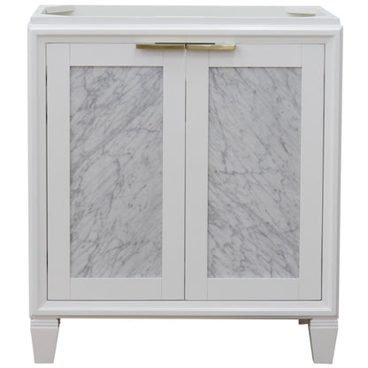 30" Single sink vanity in White finish cabinet only