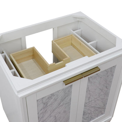 30" Single sink vanity in White finish cabinet only