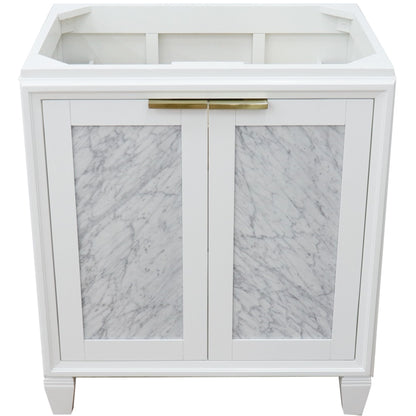 30" Single sink vanity in White finish cabinet only