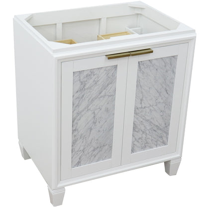30" Single sink vanity in White finish cabinet only