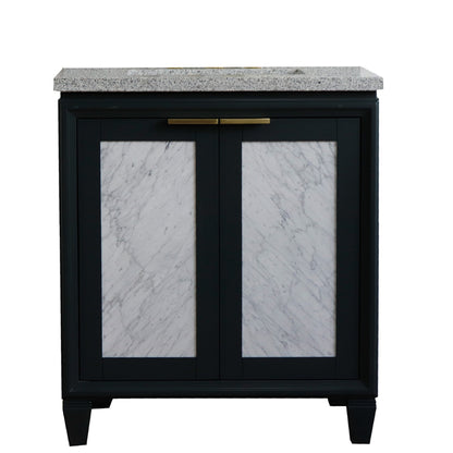 31" Single sink vanity in Dark Gray finish with Gray granite with rectangle sink