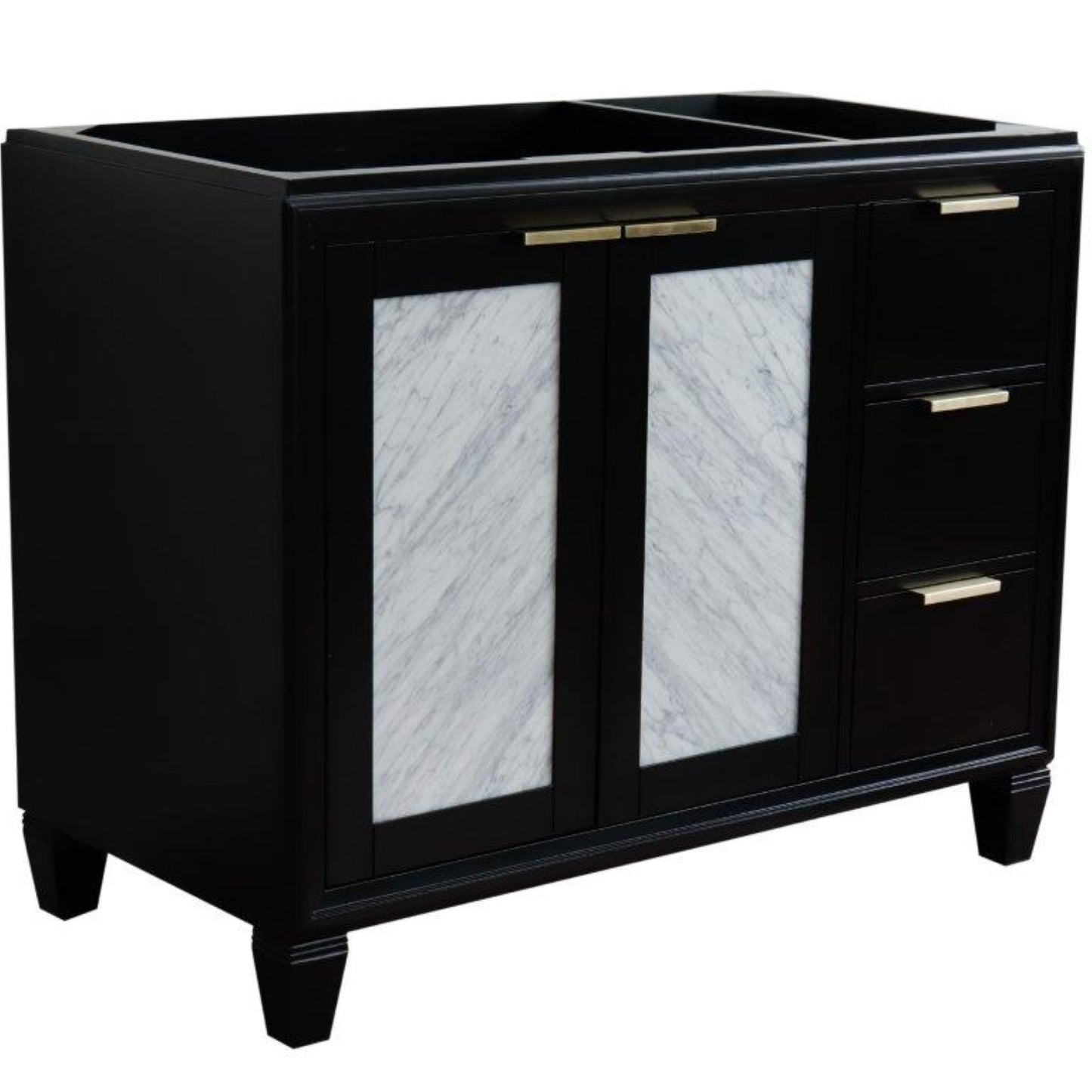 42" Single sink vanity in Black finish Left door Cabinet only