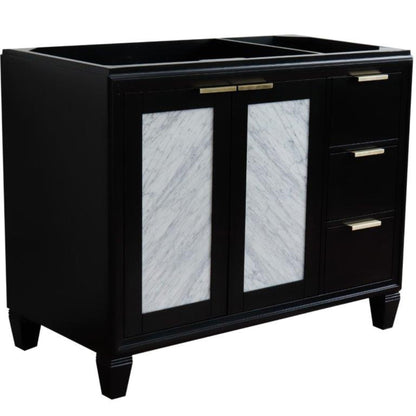 42" Single sink vanity in Black finish Left door Cabinet only