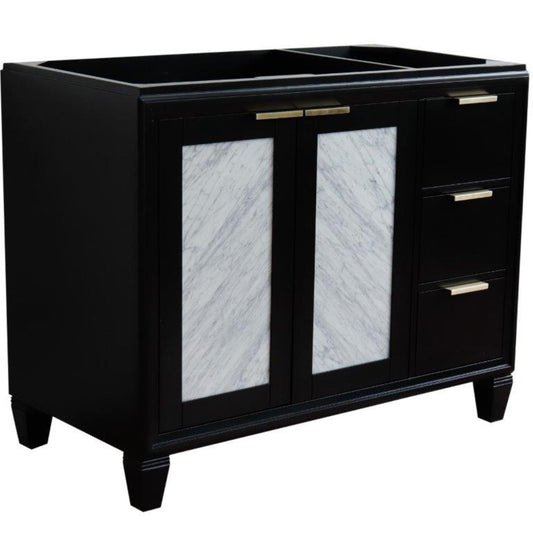 42" Single sink vanity in Black finish Left door Cabinet only