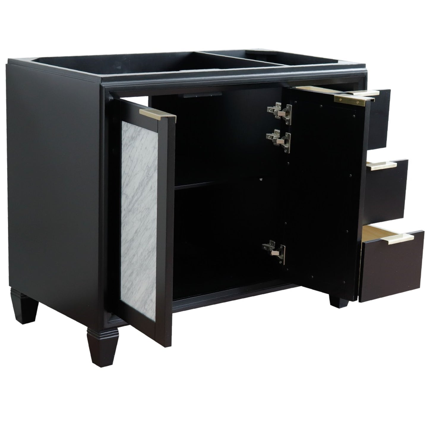 42" Single sink vanity in Black finish Left door Cabinet only