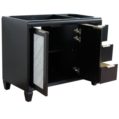 42" Single sink vanity in Black finish Left door Cabinet only