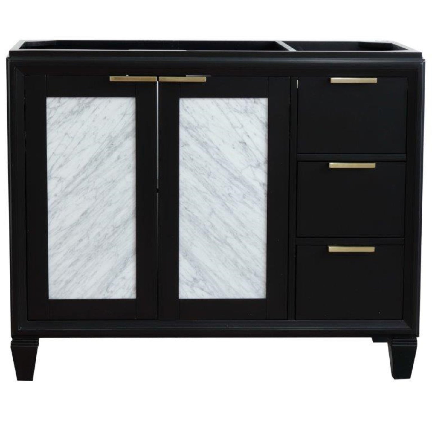 42" Single sink vanity in Black finish Left door Cabinet only
