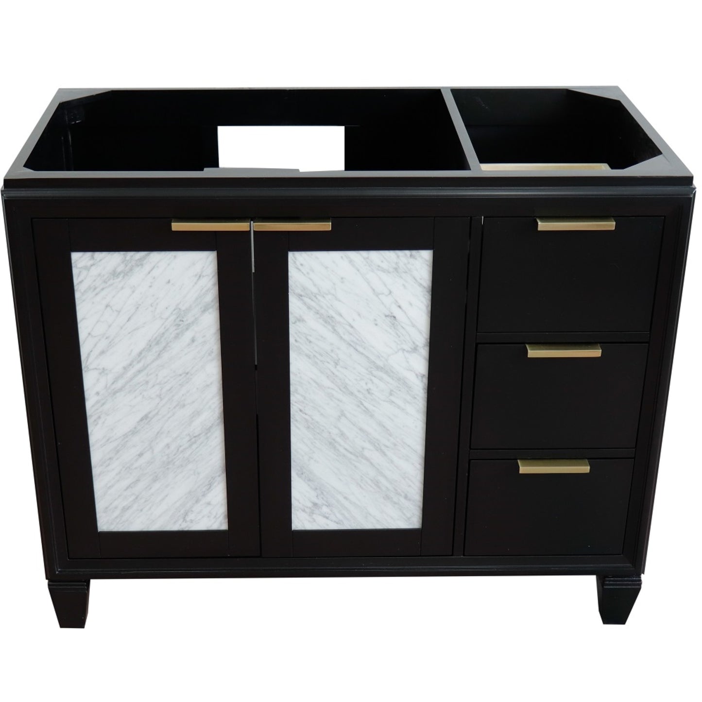 42" Single sink vanity in Black finish Left door Cabinet only