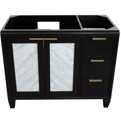42" Single sink vanity in Black finish Left door Cabinet only