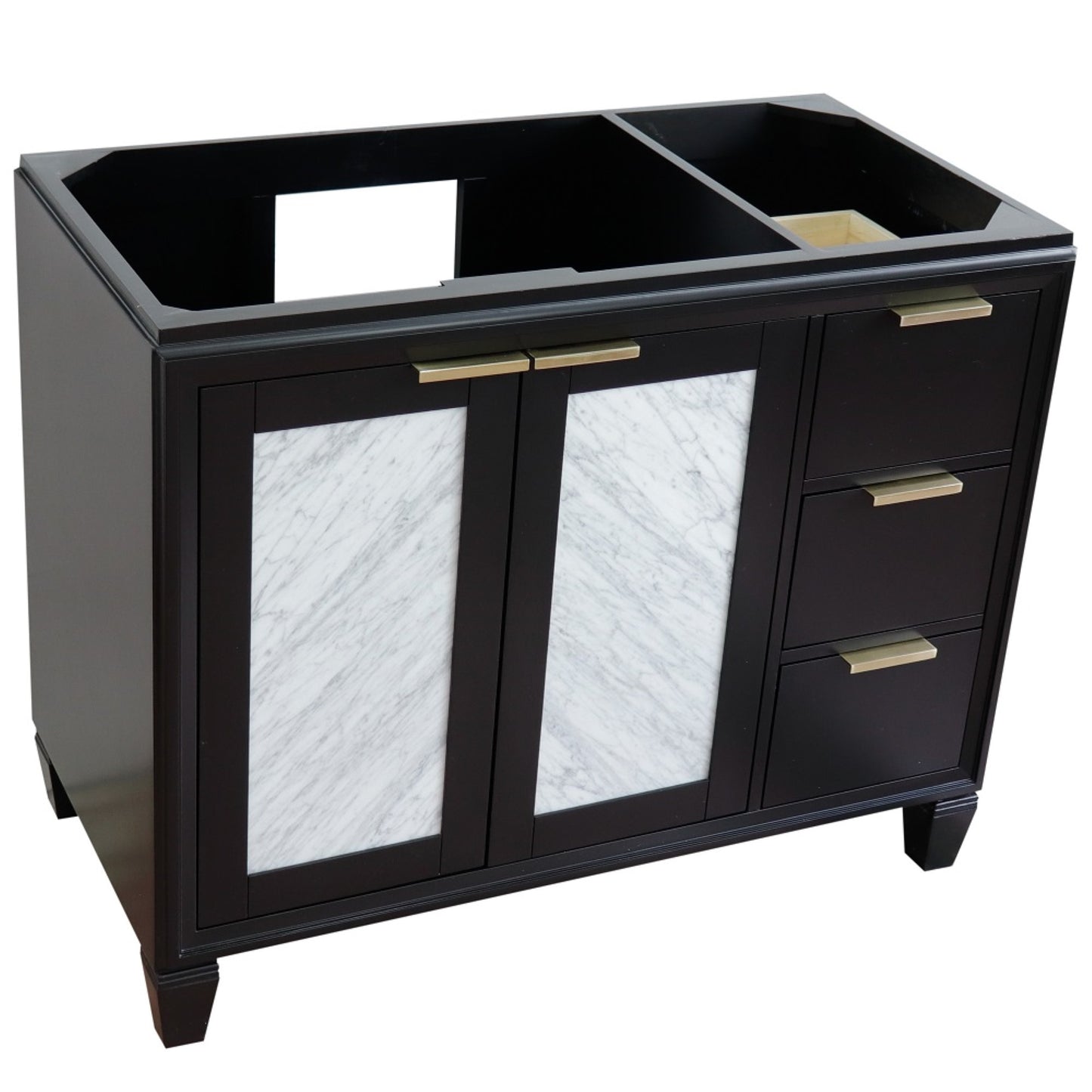 42" Single sink vanity in Black finish Left door Cabinet only