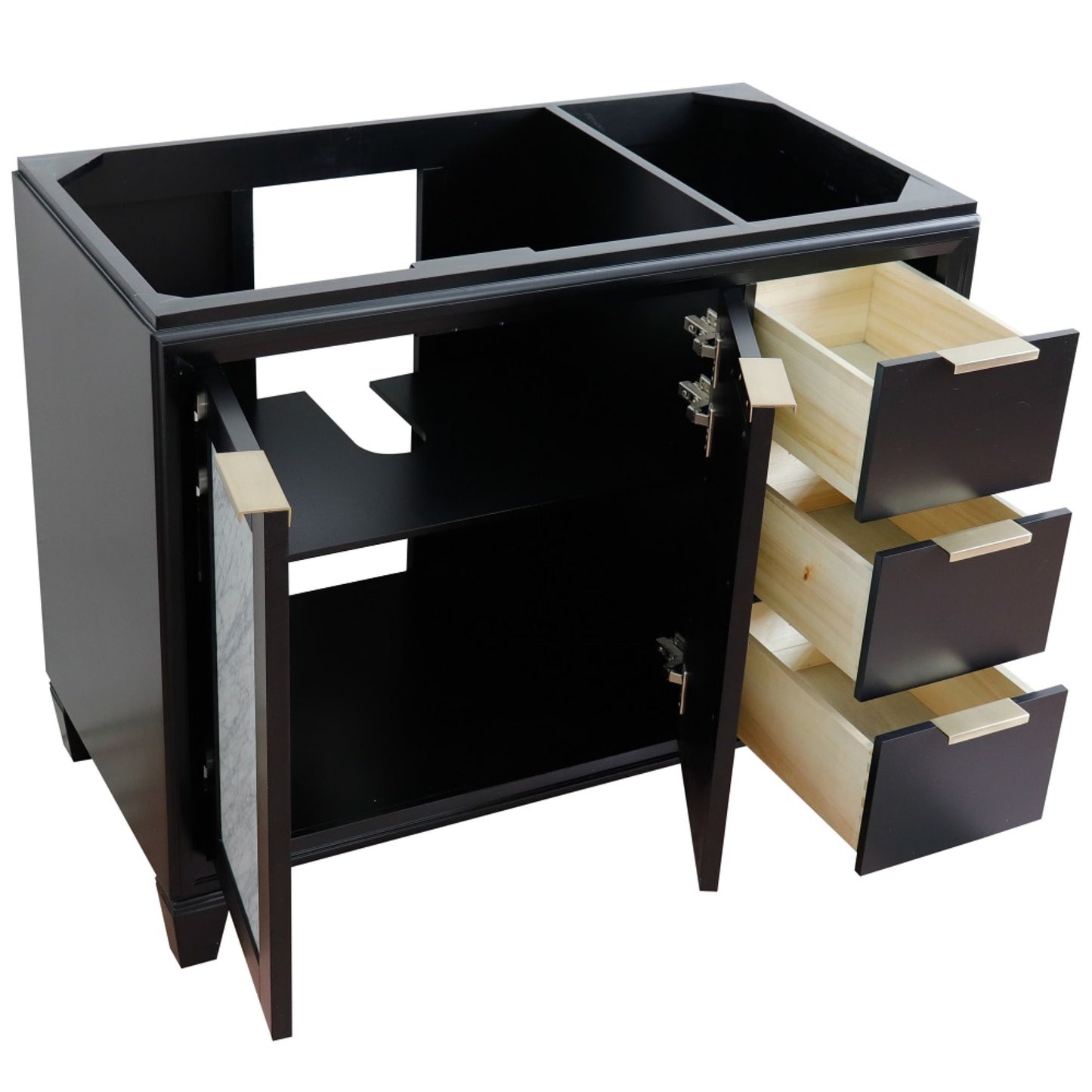 42" Single sink vanity in Black finish Left door Cabinet only