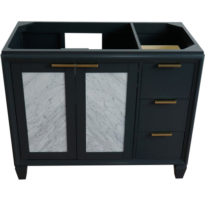 42" Single sink vanity in Dark Gray finish Left door Cabinet only