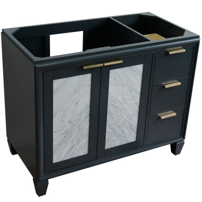 42" Single sink vanity in Dark Gray finish Left door Cabinet only