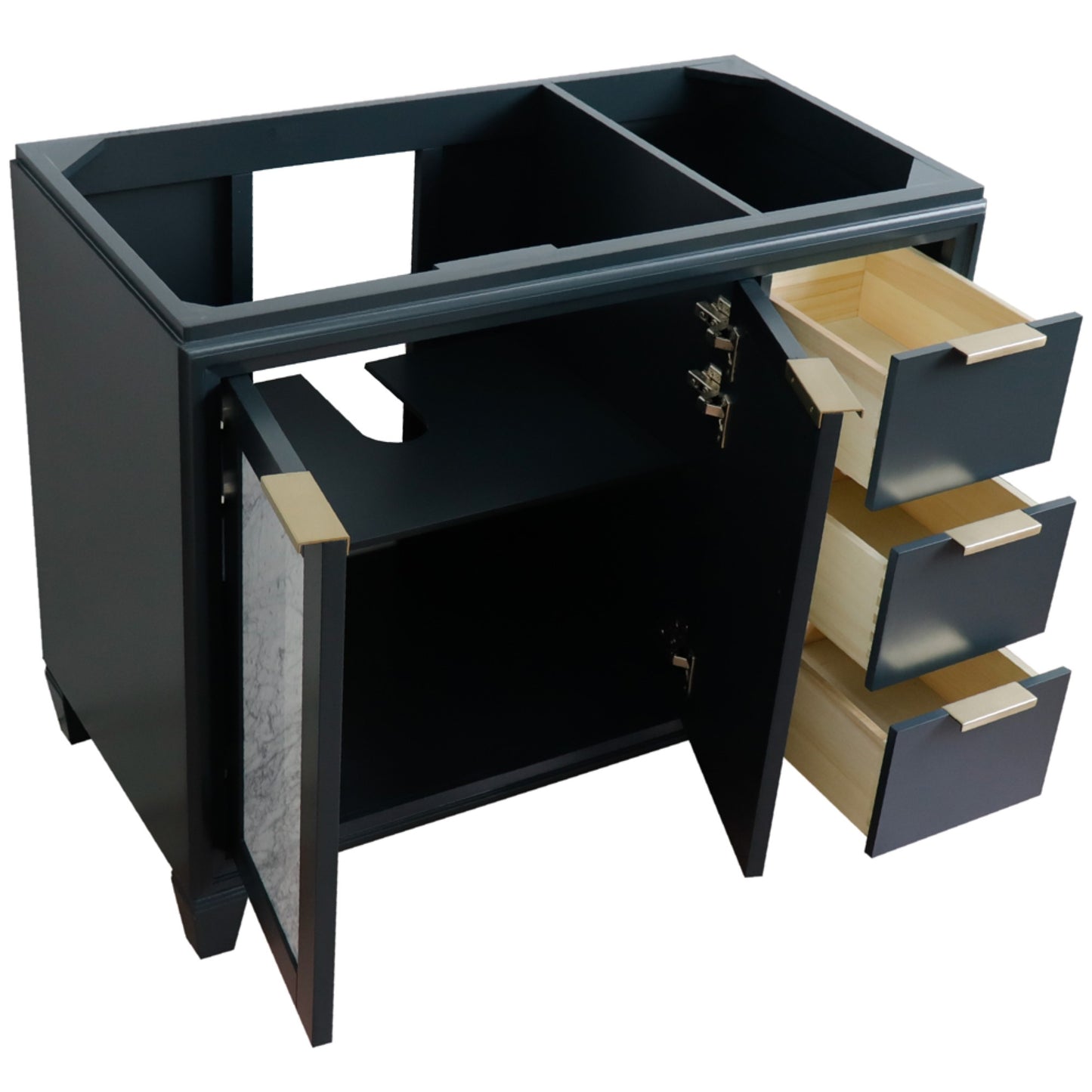 42" Single sink vanity in Dark Gray finish Left door Cabinet only