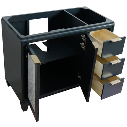 42" Single sink vanity in Dark Gray finish Left door Cabinet only