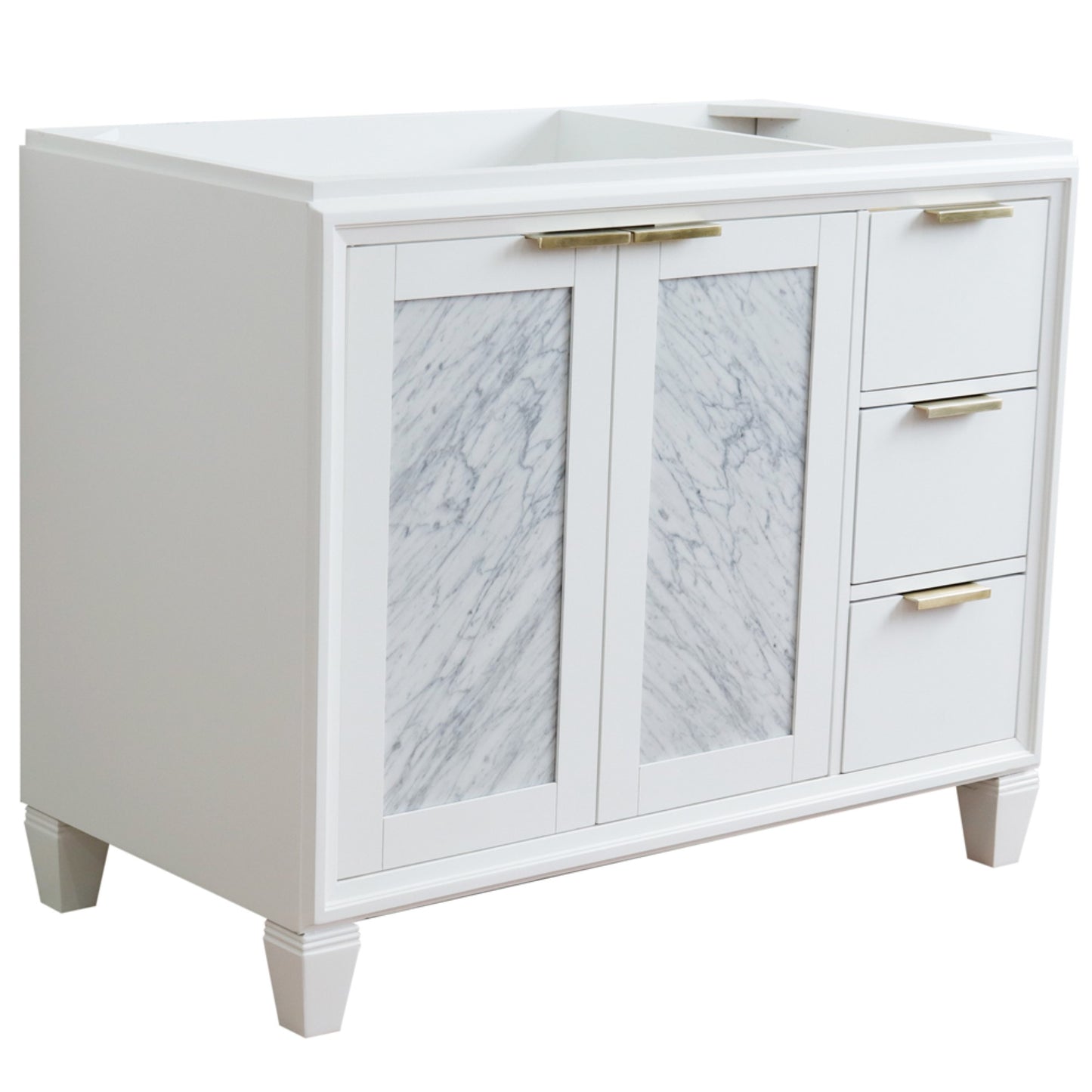 42" Single sink vanity in White finish Left door Cabinet only