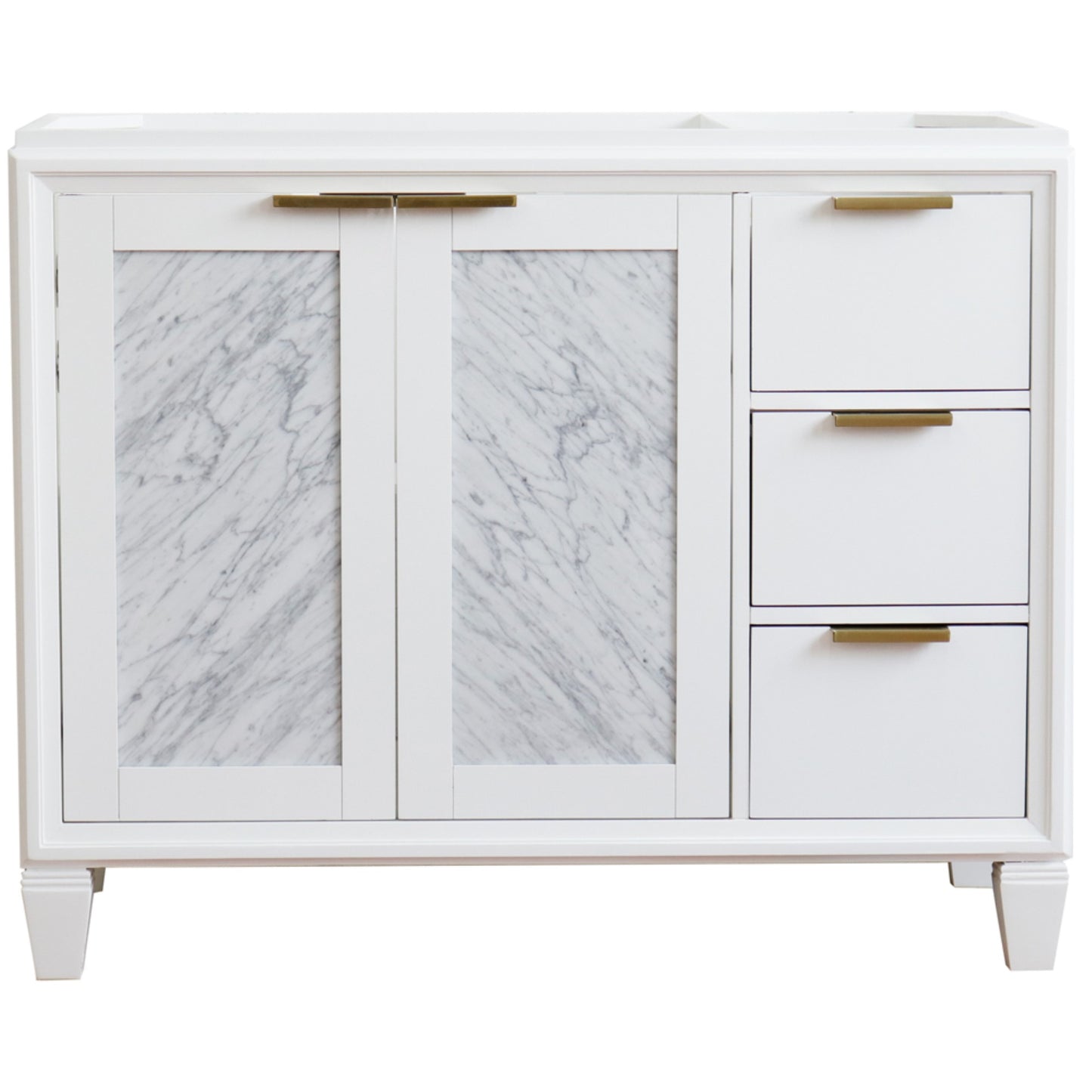 42" Single sink vanity in White finish Left door Cabinet only