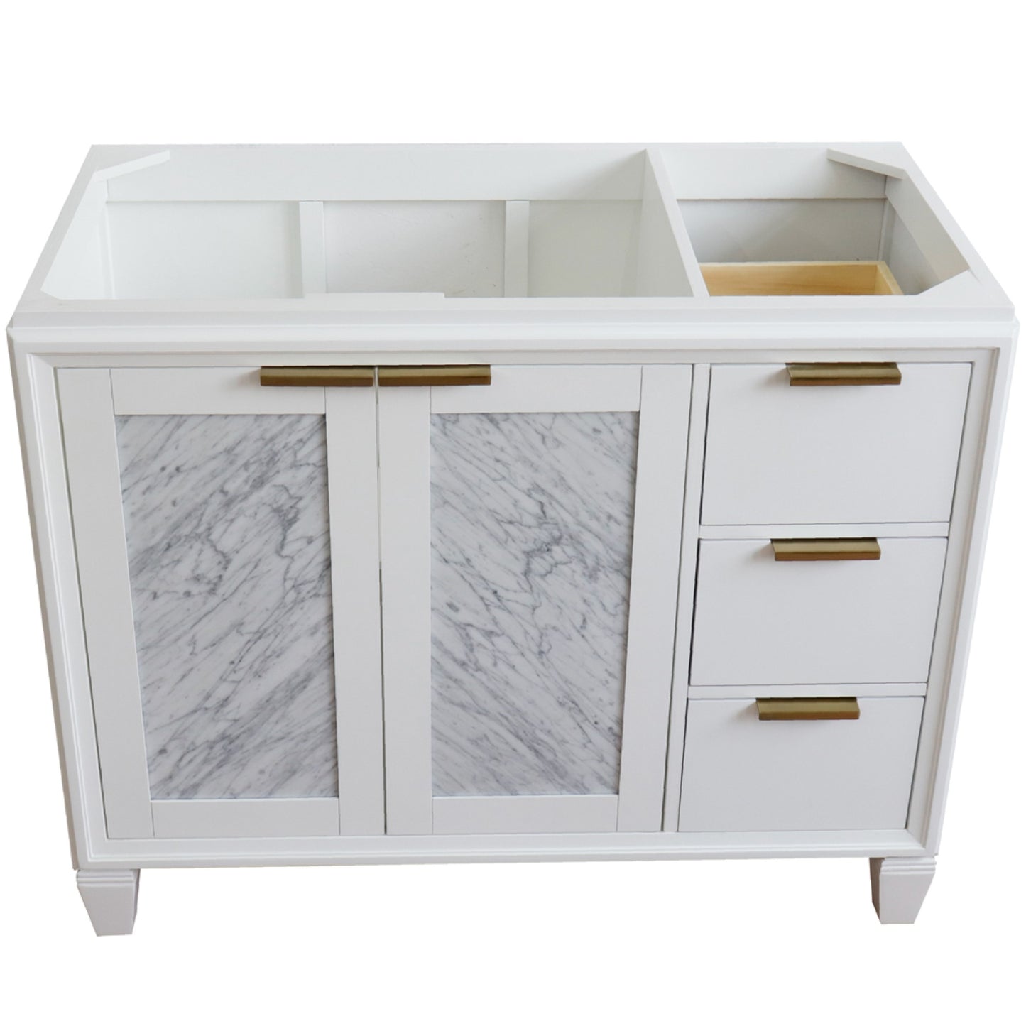 42" Single sink vanity in White finish Left door Cabinet only