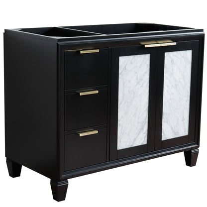 42" Single sink vanity in Black finish Right door Cabinet only