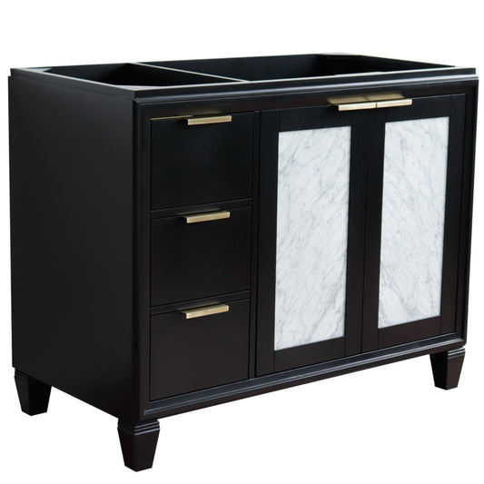 42" Single sink vanity in Black finish Right door Cabinet only