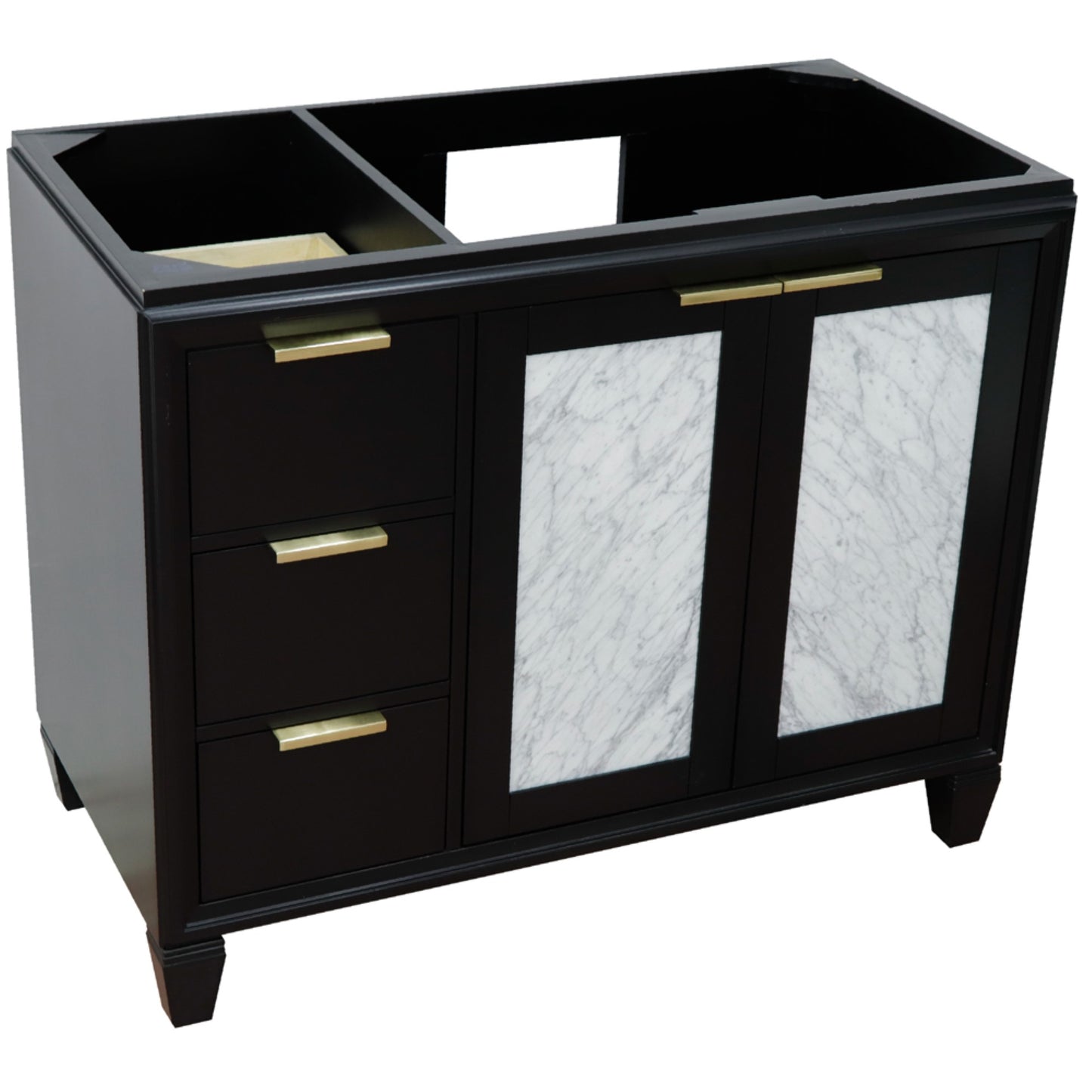 42" Single sink vanity in Black finish Right door Cabinet only