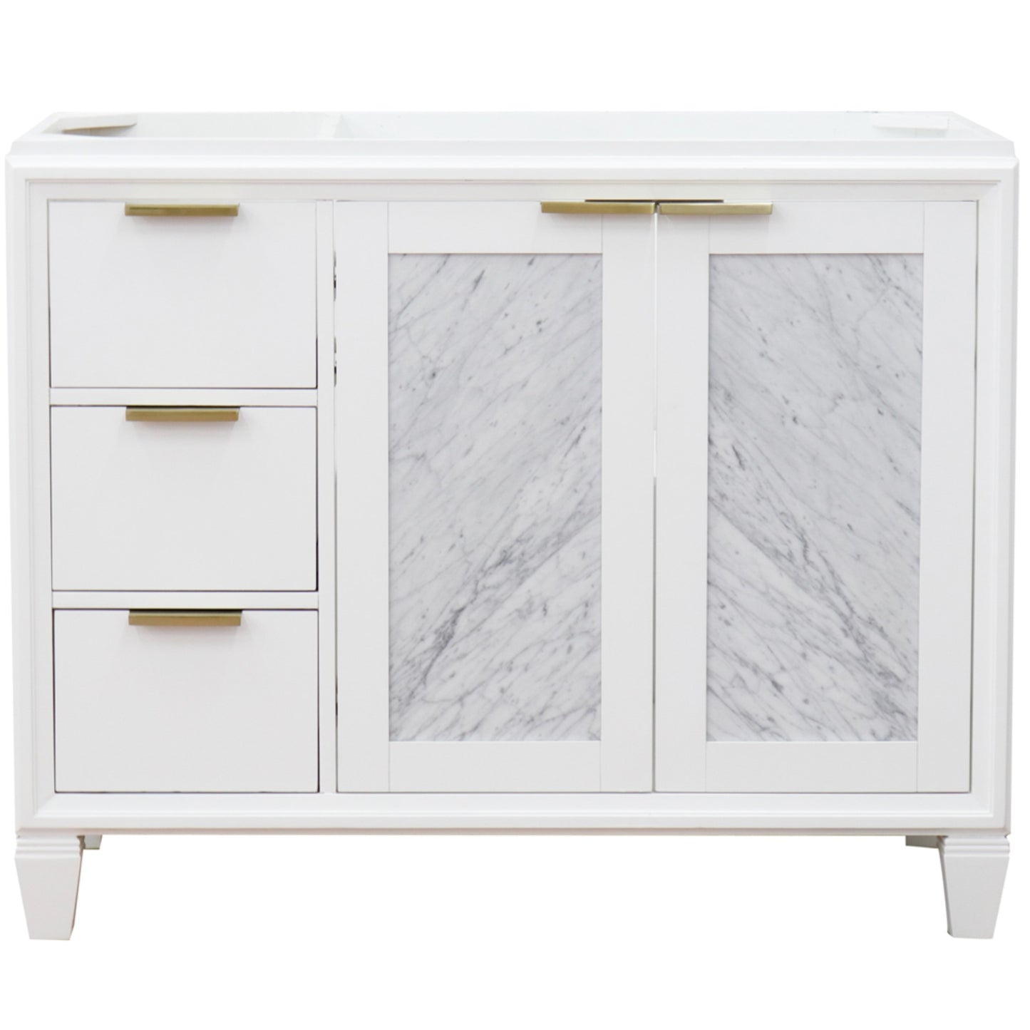 42" Single sink vanity in White finish Right door Cabinet only