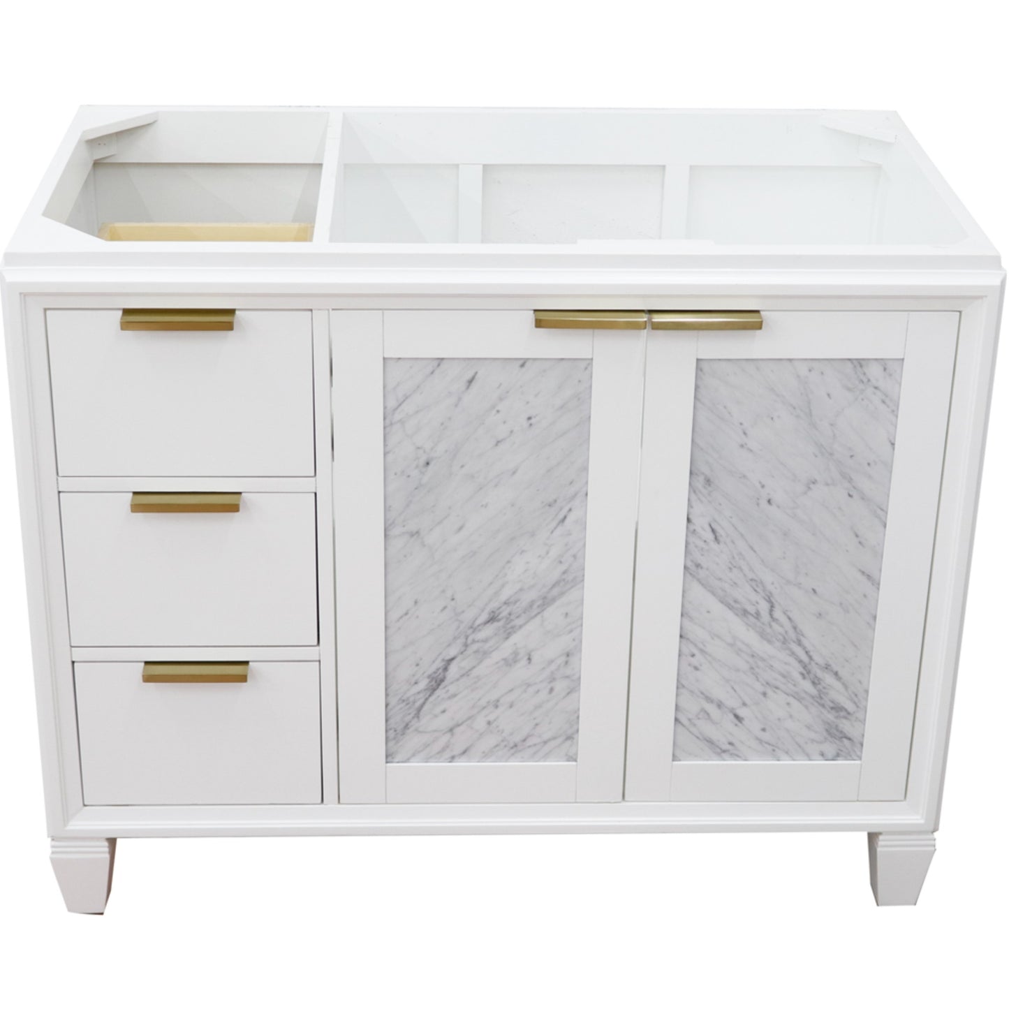 42" Single sink vanity in White finish Right door Cabinet only
