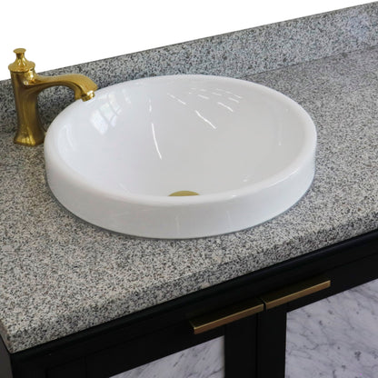 43" Single vanity in Dark Gray finish with Gray granite and round sink Left door/Left sink