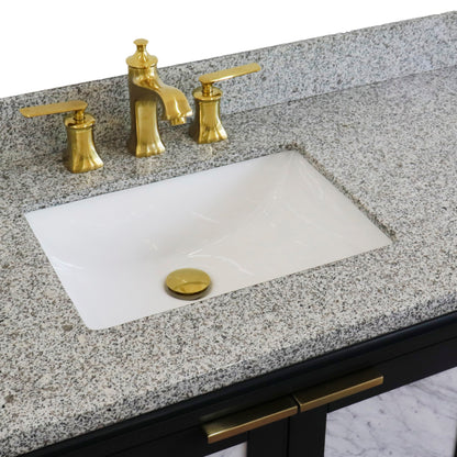 43" Single vanity in Dark Gray finish with Gray granite and rectangle sink Left door/Left sink