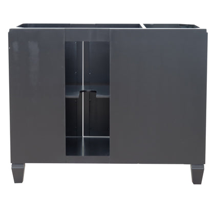 43" Single vanity in Black finish with White engineered stone and oval sink Right door/Right sink