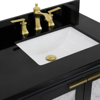 43" Single vanity in Dark Gray finish with Black galaxy and rectangle sink Right door/Right sink