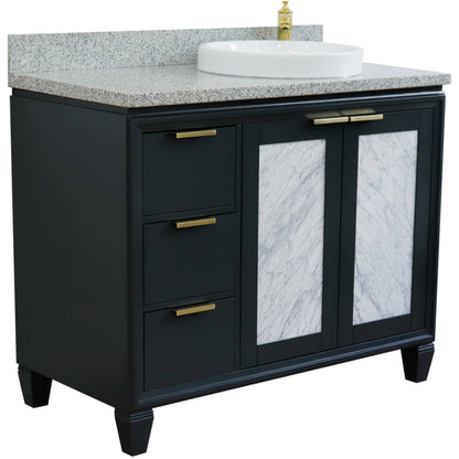 43" Single vanity in Dark Gray finish with Gray granite and round sink Right door/Right sink