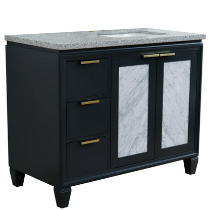43" Single vanity in Dark Gray finish with Gray granite and rectangle sink Right door/Right sink