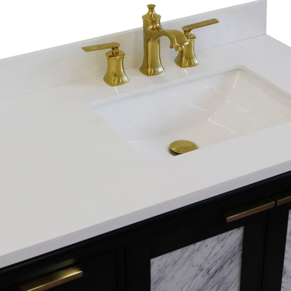 43" Single vanity in Dark Gray finish with White engineered stone and rectangle sink Right door/Right sink