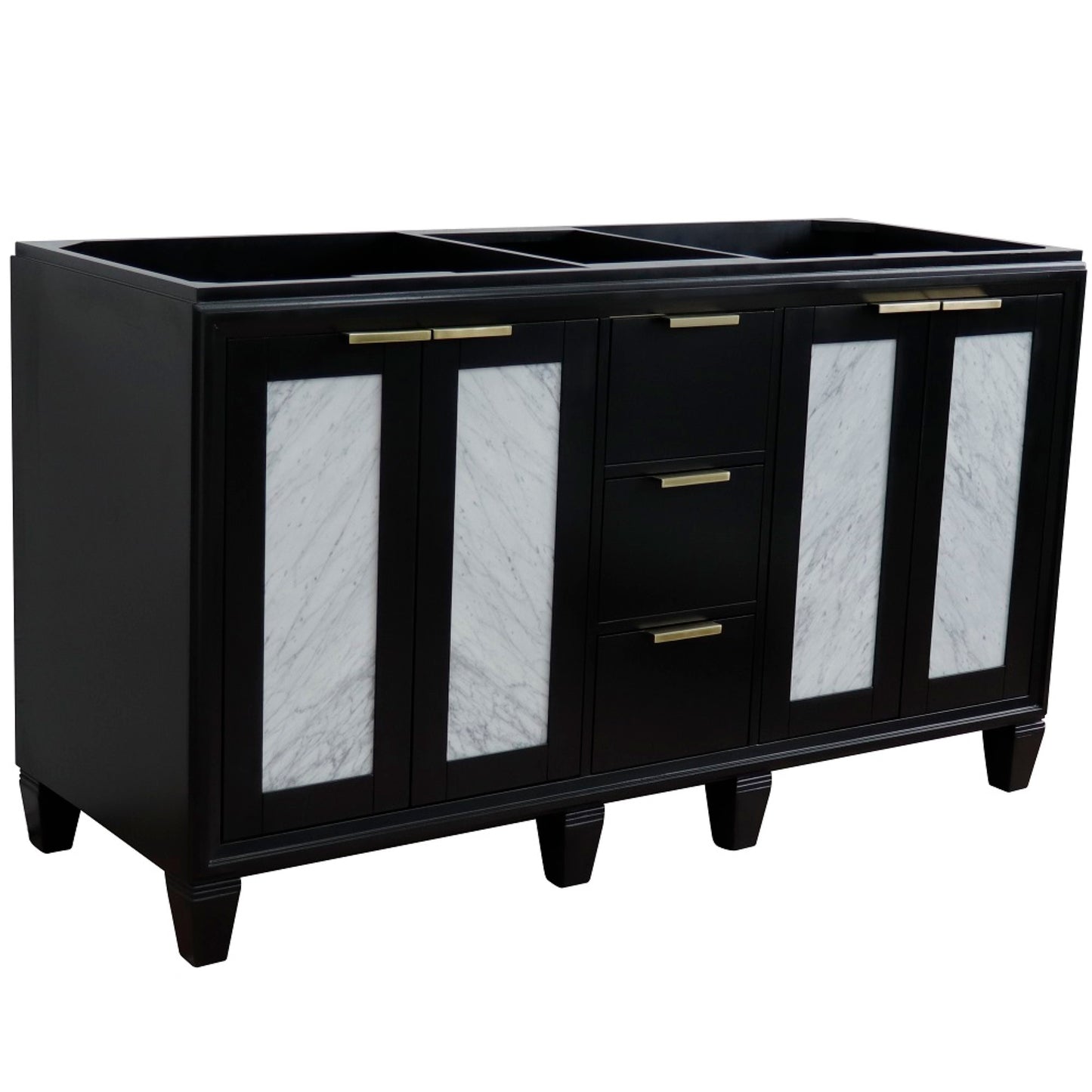 60" Double vanity in Black finish cabinet only