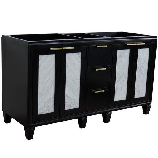 60" Double vanity in Black finish cabinet only