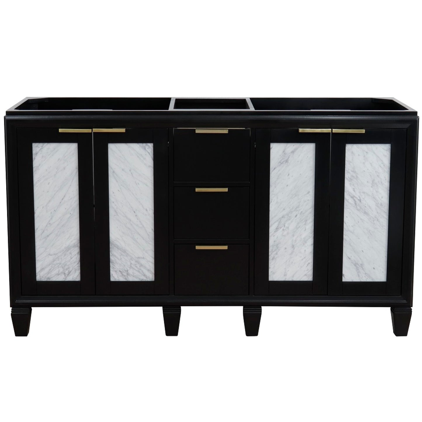 60" Double vanity in Black finish cabinet only