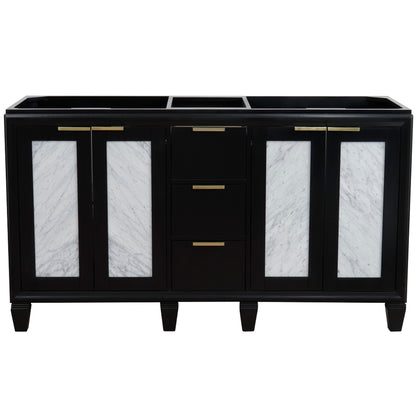 60" Double vanity in Black finish cabinet only