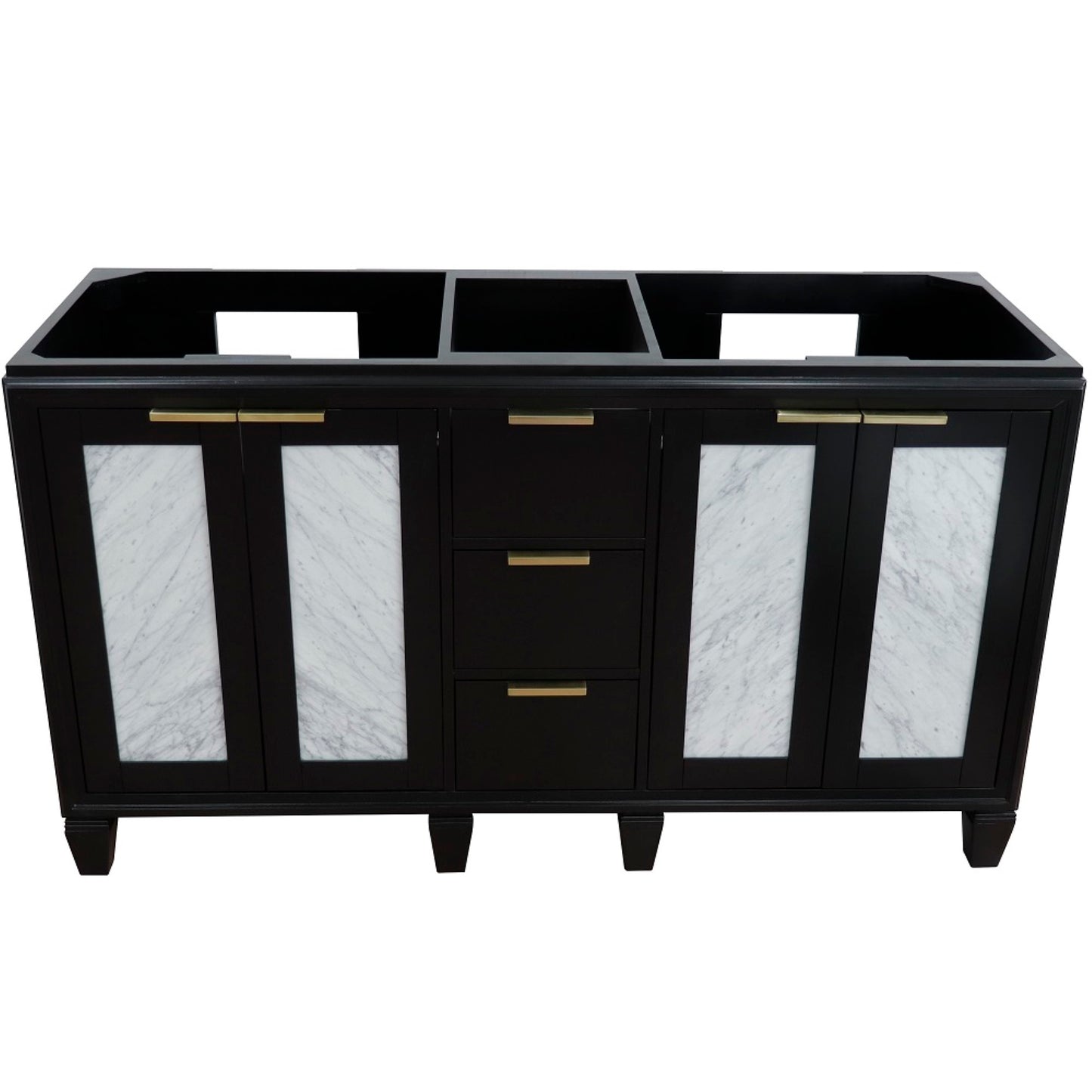 60" Double vanity in Black finish cabinet only