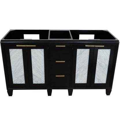 60" Double vanity in Black finish cabinet only